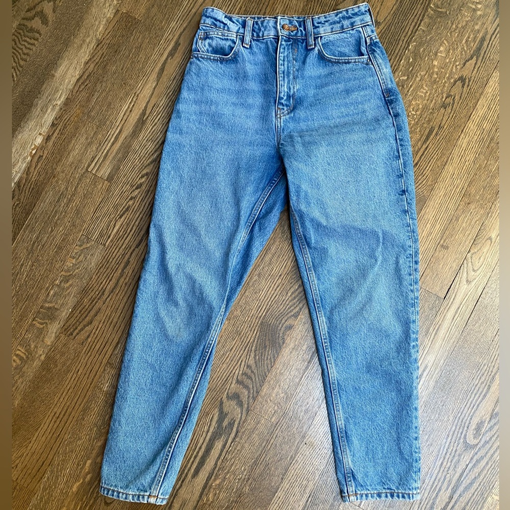 Zara High Waisted Blue Women's Jeans size 2 - Picture 3 of 9